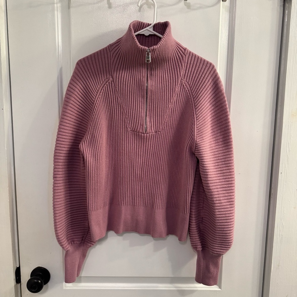 Varley Reid Half-Zip Knit Pullover Sweater Smoky Grape Medium